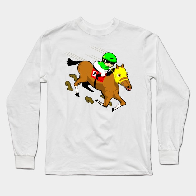 Horse racing Long Sleeve T-Shirt by telberry